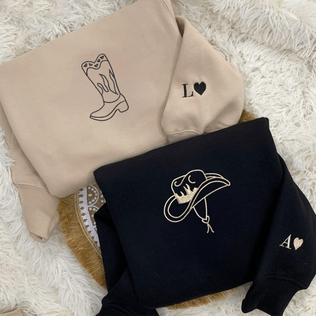 Stylish and cozy custom embroidered hoodies for couples