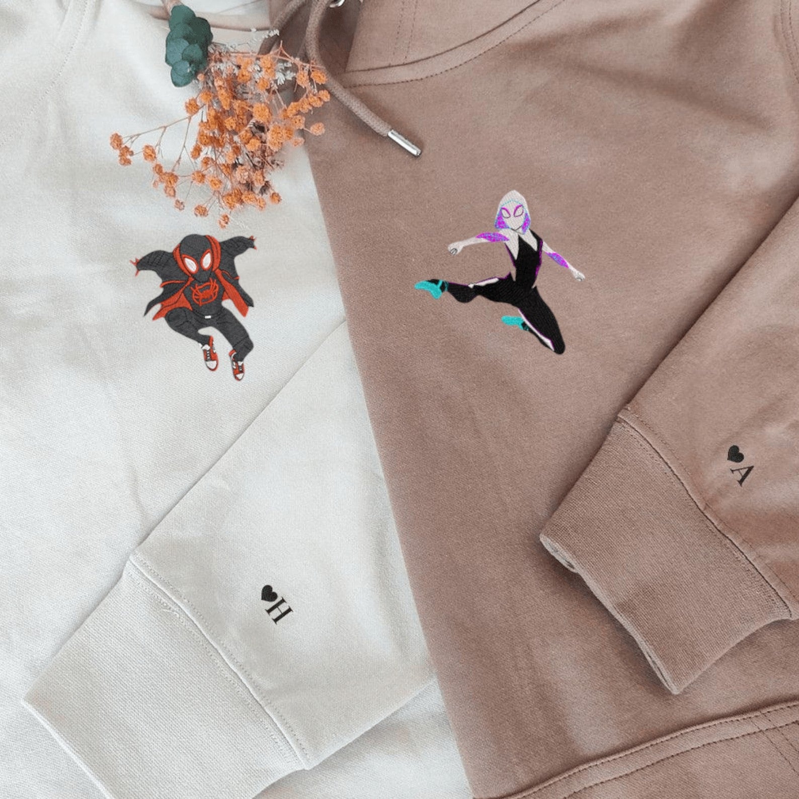 Matching Couple Hoodies featuring Spider-themed couples matching hoodies with bold superhero designs.
