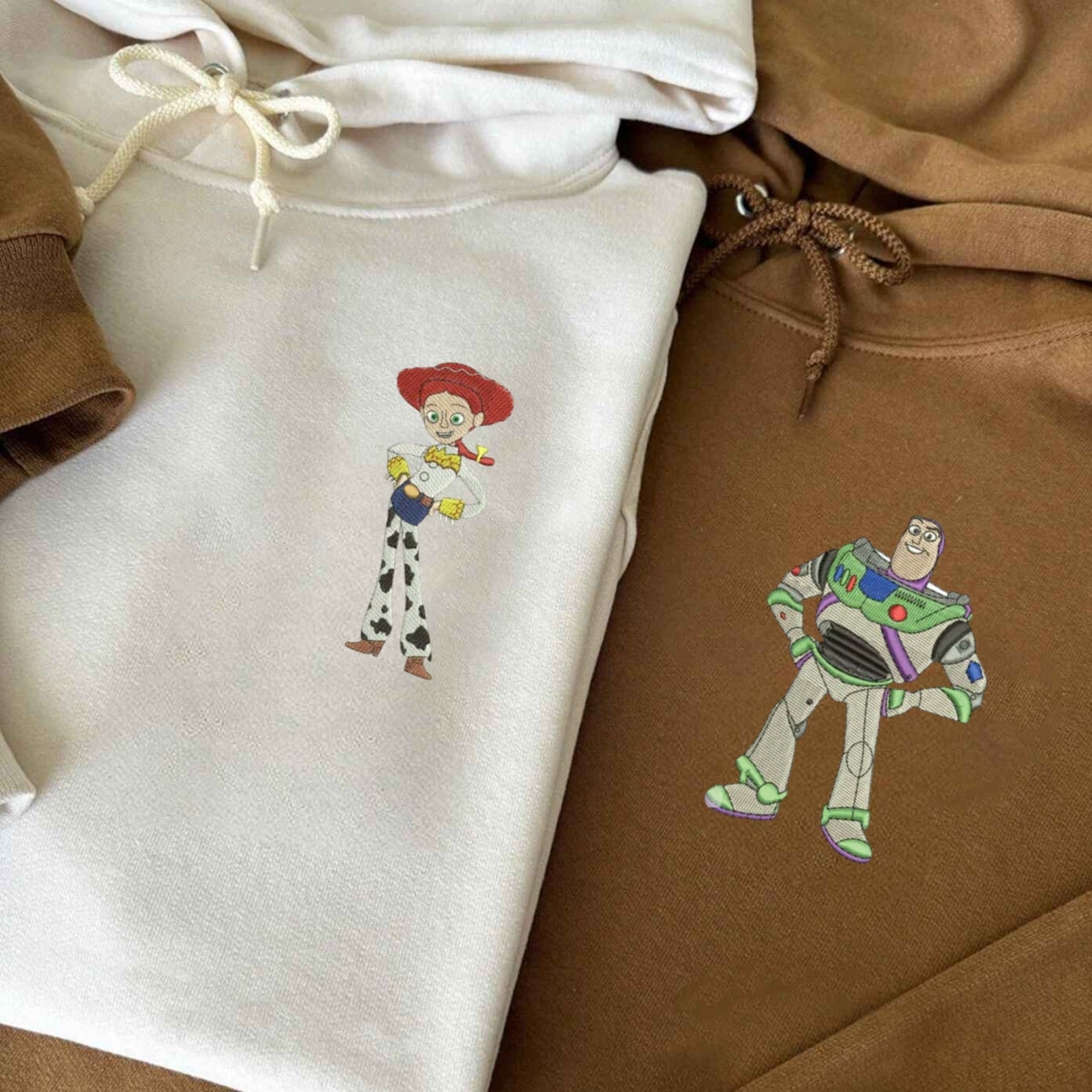 Toy Story Duo Hoodie and T-shirt Set featuring Buzz and Jessie embroidery.