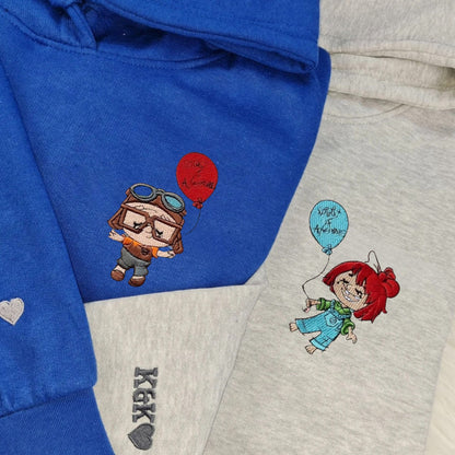 Matching Couple Hoodies featuring quirky characters, perfect couples matching hoodies.
