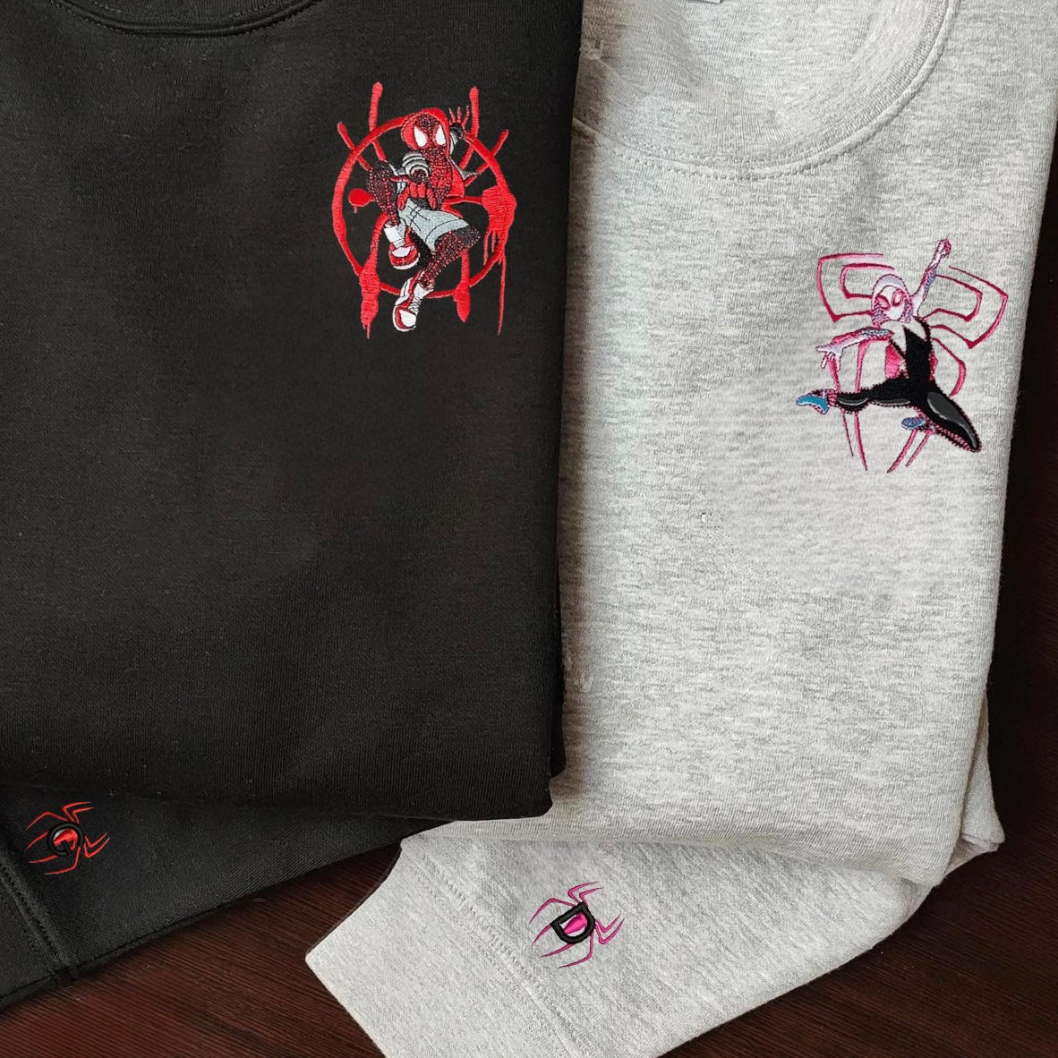 Matching Couple Hoodies featuring couples matching hoodies with Spider-Man designs.
