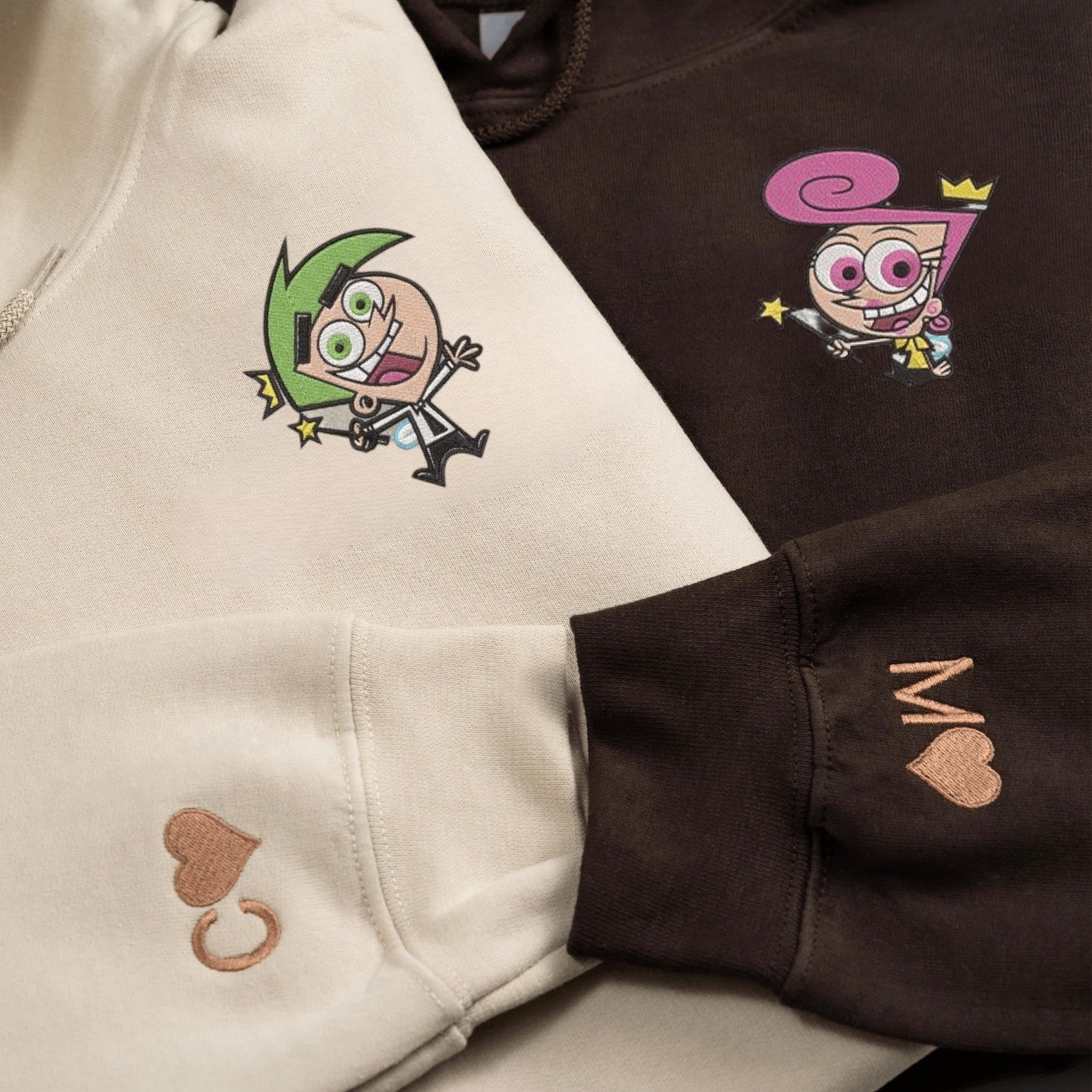 Matching Couple Hoodies featuring fairy godparents, perfect for couples matching hoodies.
