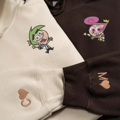 Matching Couple Hoodies featuring fairy godparents, perfect for couples matching hoodies.
