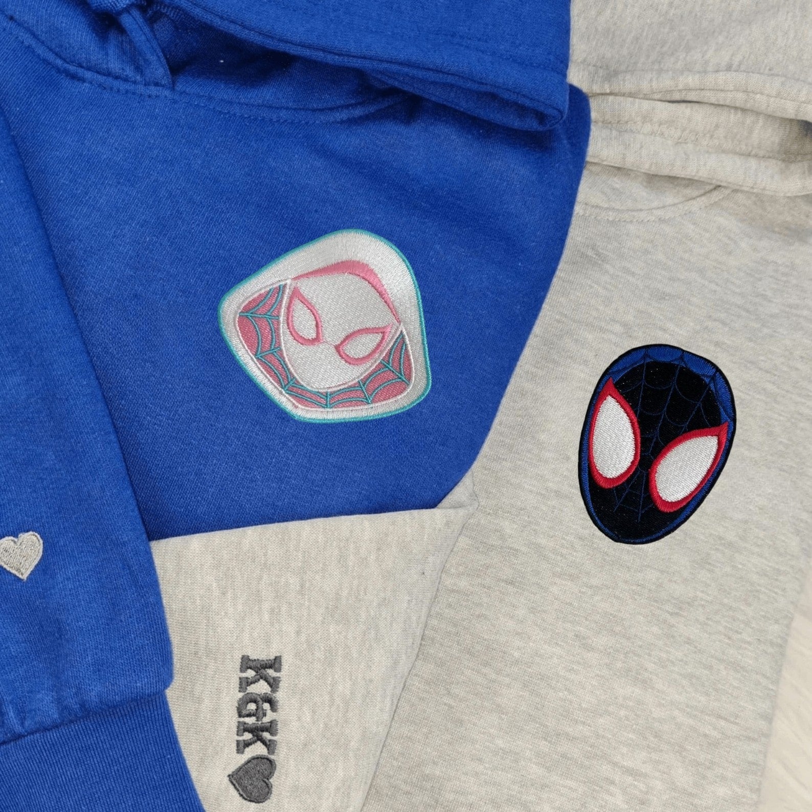 Matching Couple Hoodies featuring Spider-Gwen and Miles Morales, perfect for couples matching hoodies.
