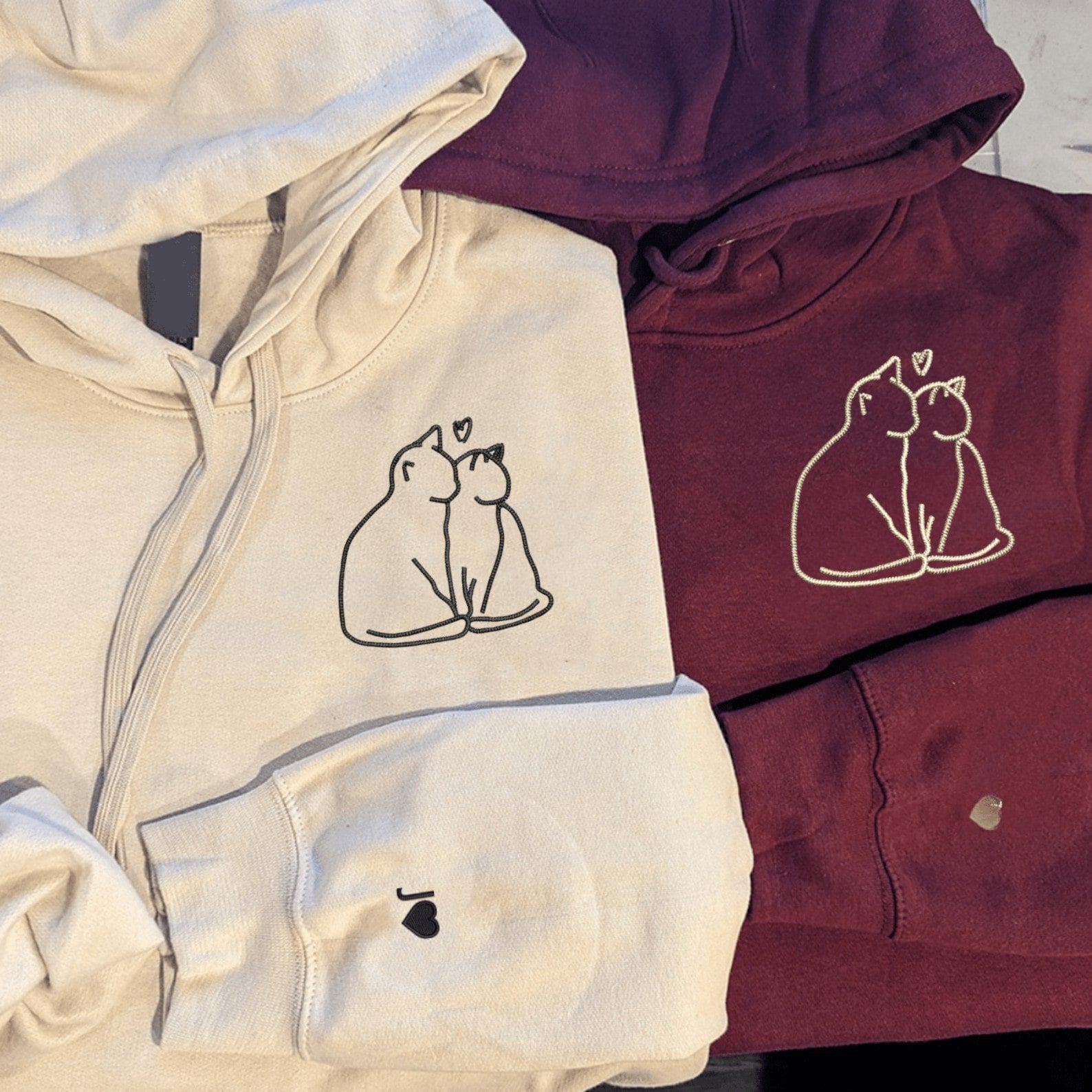 Matching Couple Hoodies featuring cozy cat-themed matching couple sweatshirts.
