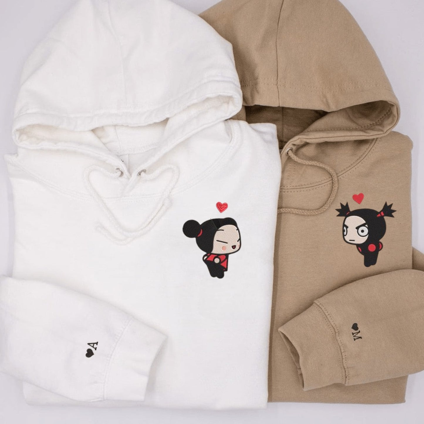 Matching Couple Hoodies featuring Pucca and Garu, ideal couples matching hoodies.
