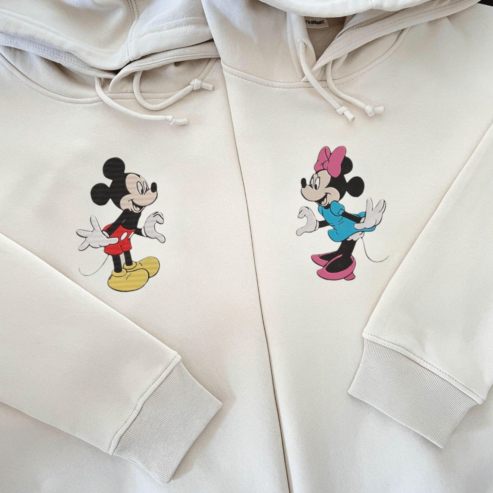 Matching Couple Hoodies with a playful mickey mouse duo design, perfect for matching couple sweatshirts.
