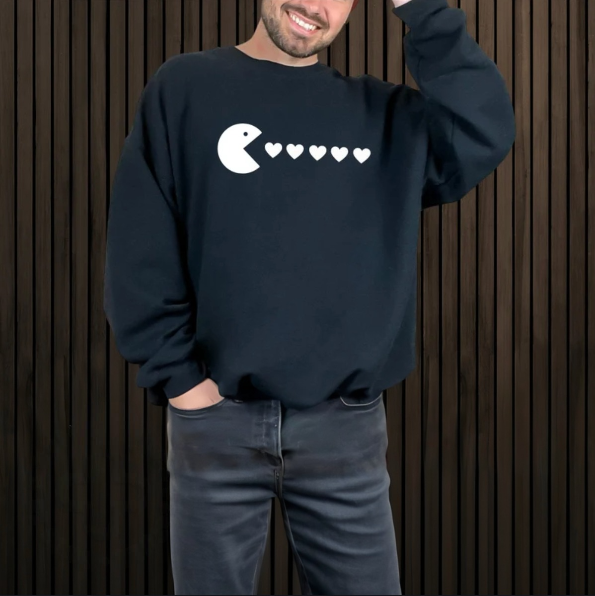 Matching Couple Hoodies - Custom Embroidered Hoodie Pac-Man Sweatshirts for Couples