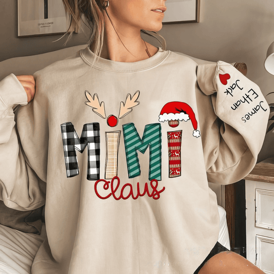 Nickname Santa Clause Graphic Sweatshirt - Custom Embroidered Christmas Hoodie