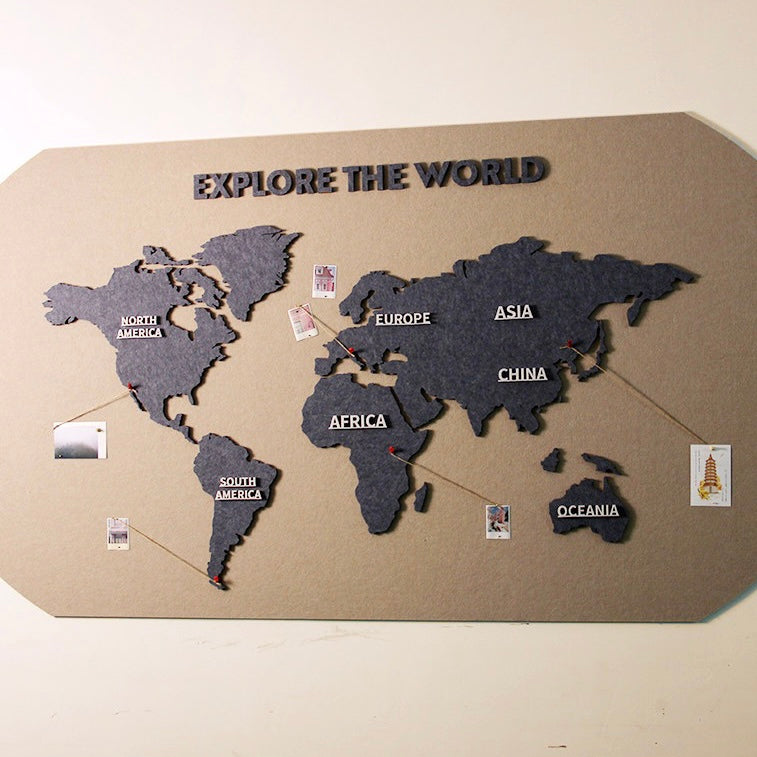 Customizable world map with labels for continents like Africa and South America.