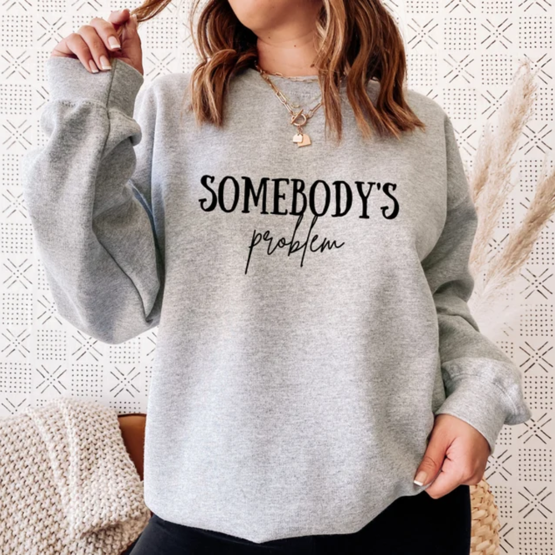 Matching Couple Hoodies - "Somebody's Problem" Custom Embroidered customizable hoodies for couples