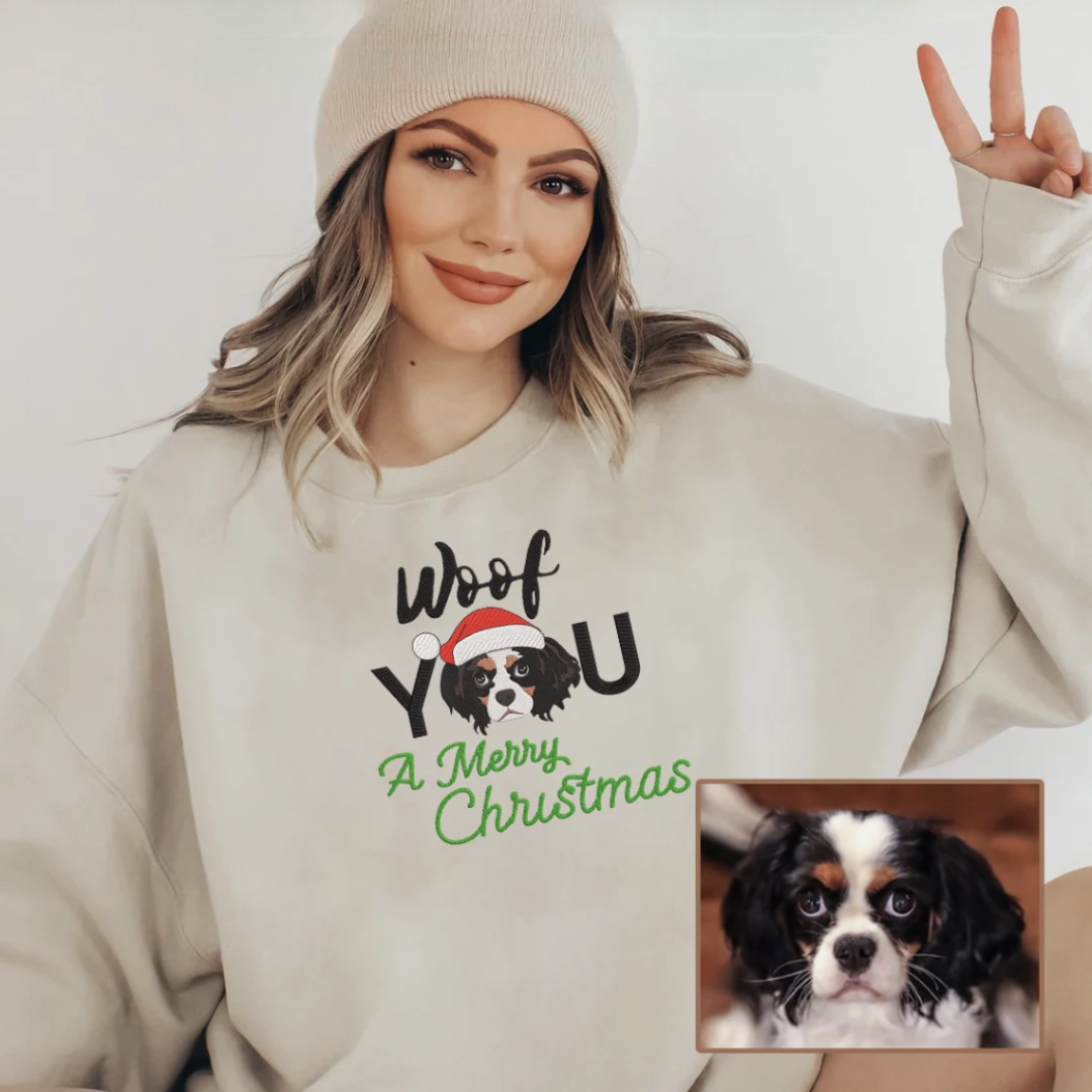 Custom Dog Christmas Sweatshirt - custom sweatshirt for dog and cat