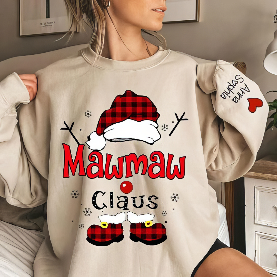 Nickname graphic sweatshirt with custom embroidered details - perfect holiday hoodie