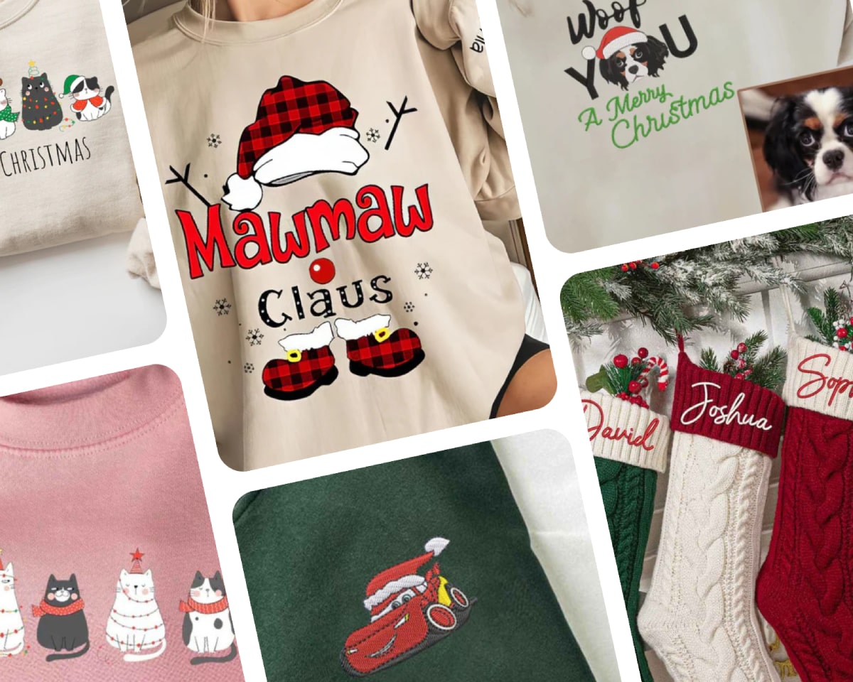 custom Christmas gifts - personalized apparel and  home decor gifts for holiday