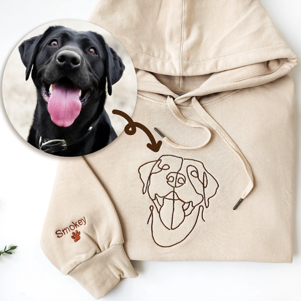 custom embroidered hoodie, custom dog sweatshirt, perfect anniversary gift, graduation gift or mother’s day gifts