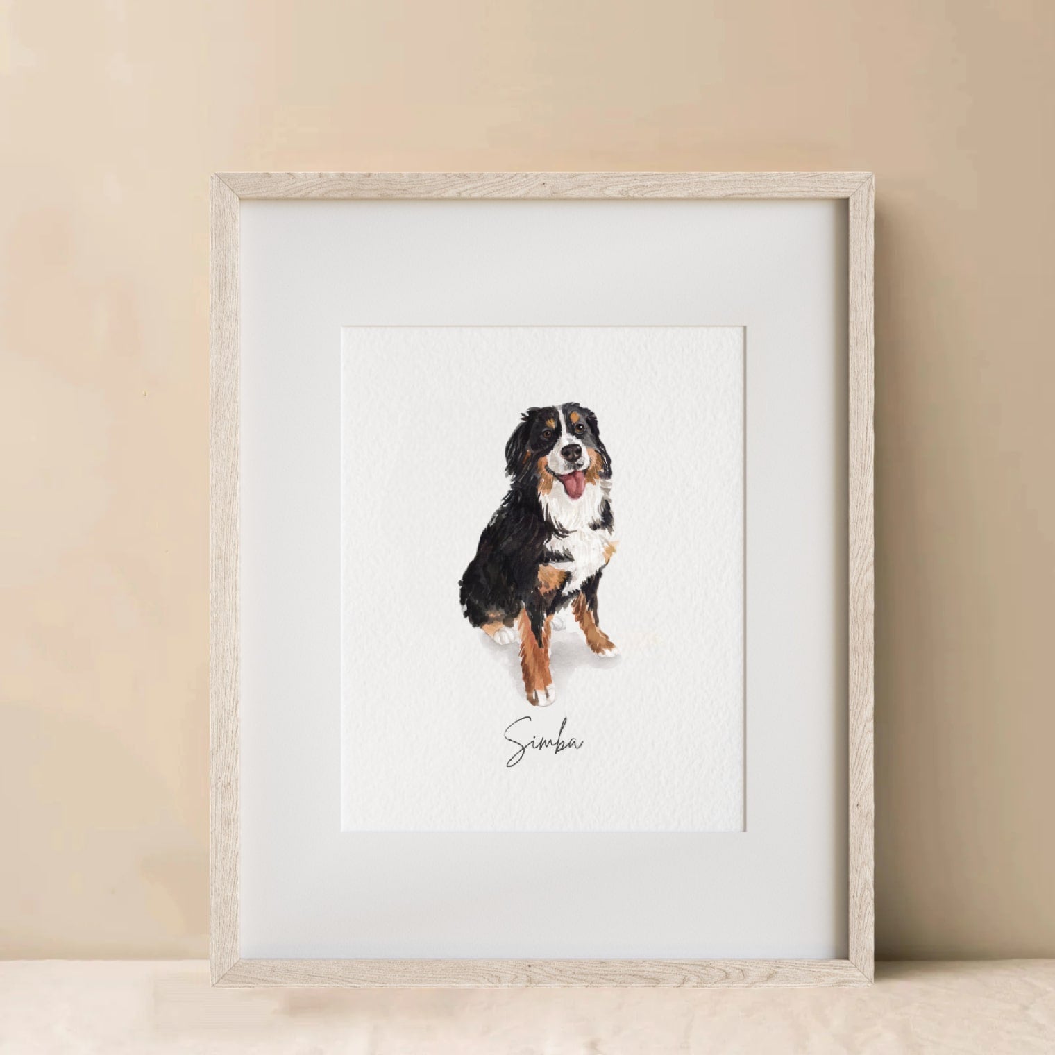 Minimalist custom pet portrait for home decor or gifting, perfect pet memorial gift
