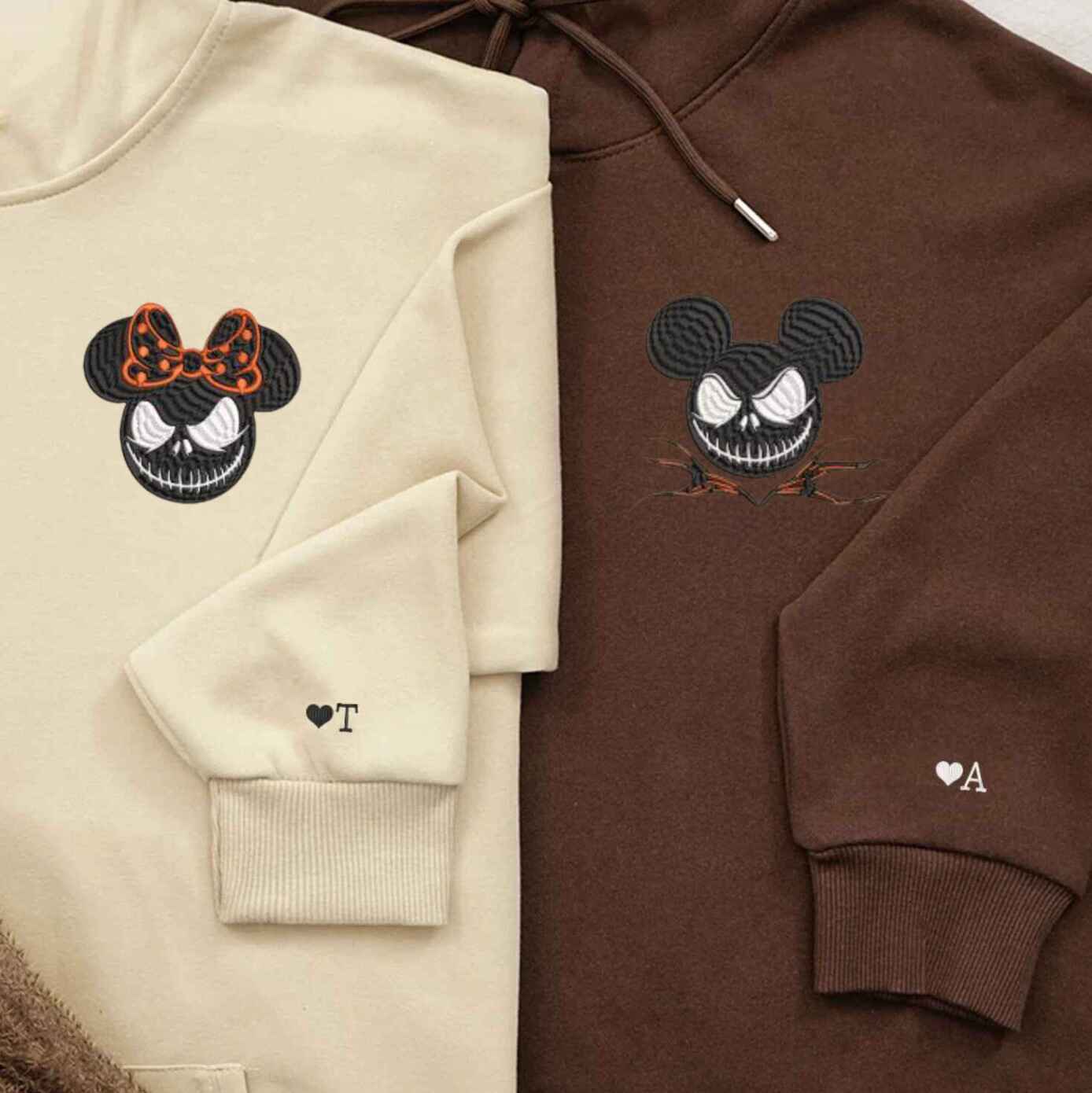 Spooky Mouse Couple Hoodies – Fun Custom Gifts for Halloween-Loving Couples