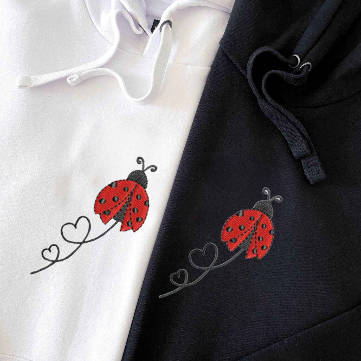 Matching Couple Hoodies with nature-inspired matching couple sweatshirts showcasing ladybugs
