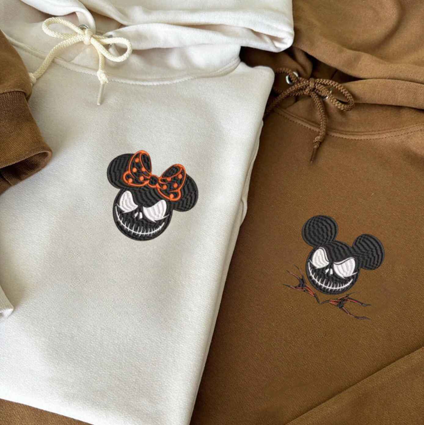 Spooky Mouse Couple Hoodies – Fun Custom Gifts for Halloween-Loving Couples