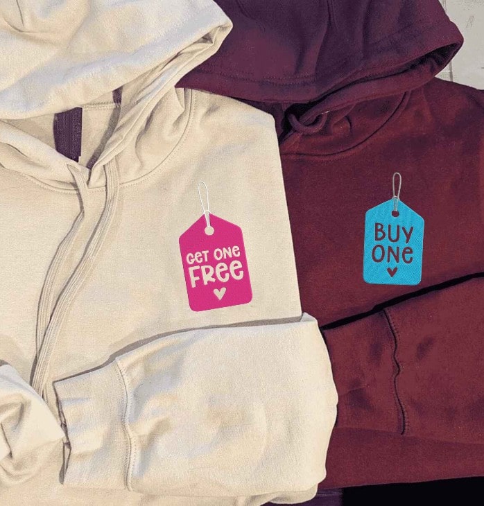 Matching Couple Hoodies with Buy One Get One Free Embroidery - couples matching hoodies
