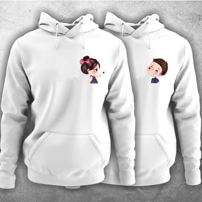 Matching Couple Hoodies - Cartoon Couples Matching Hoodies For Couples