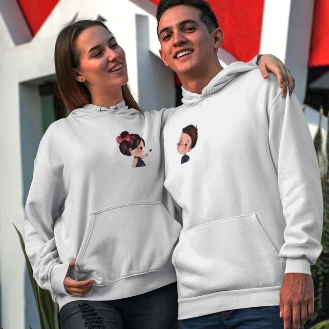 Matching Couple Hoodies - Cartoon Couple Matching Couple Hoodies