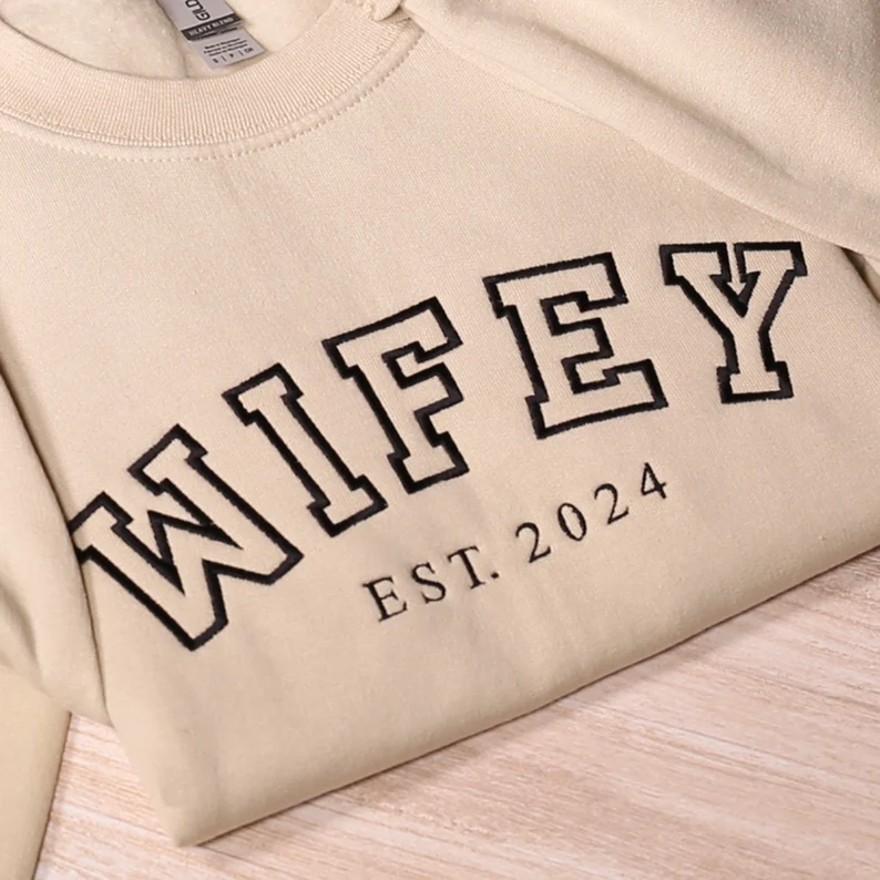 Matching Couple Hoodies - Hubby & Wifey Custom Embroidered customizable hoodies for couples