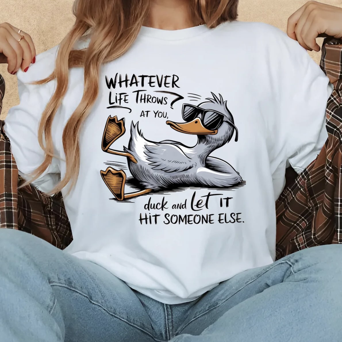 White Duck Life t-shirt with humorous graphic design