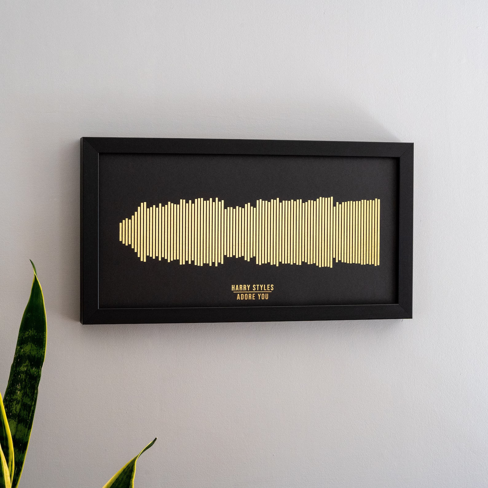 Custom sound wave print for Harry Styles' song "Adore You."