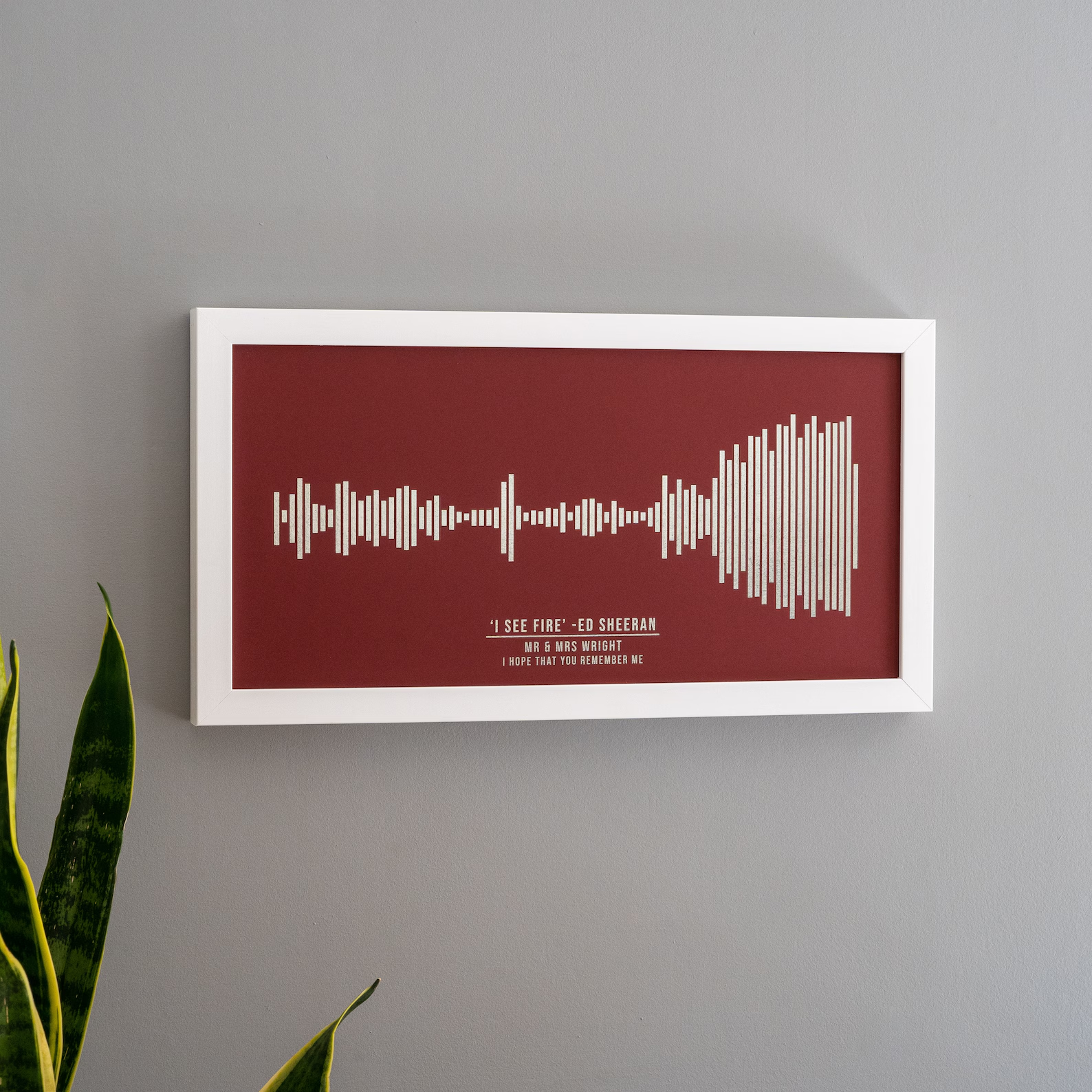 "I See Fire" by Ed Sheeran audio waveform art print.