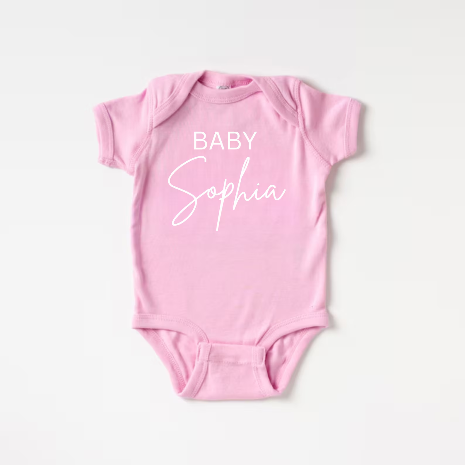 Personalized 'Sweet Beginnings' baby onesie with name and stylish design