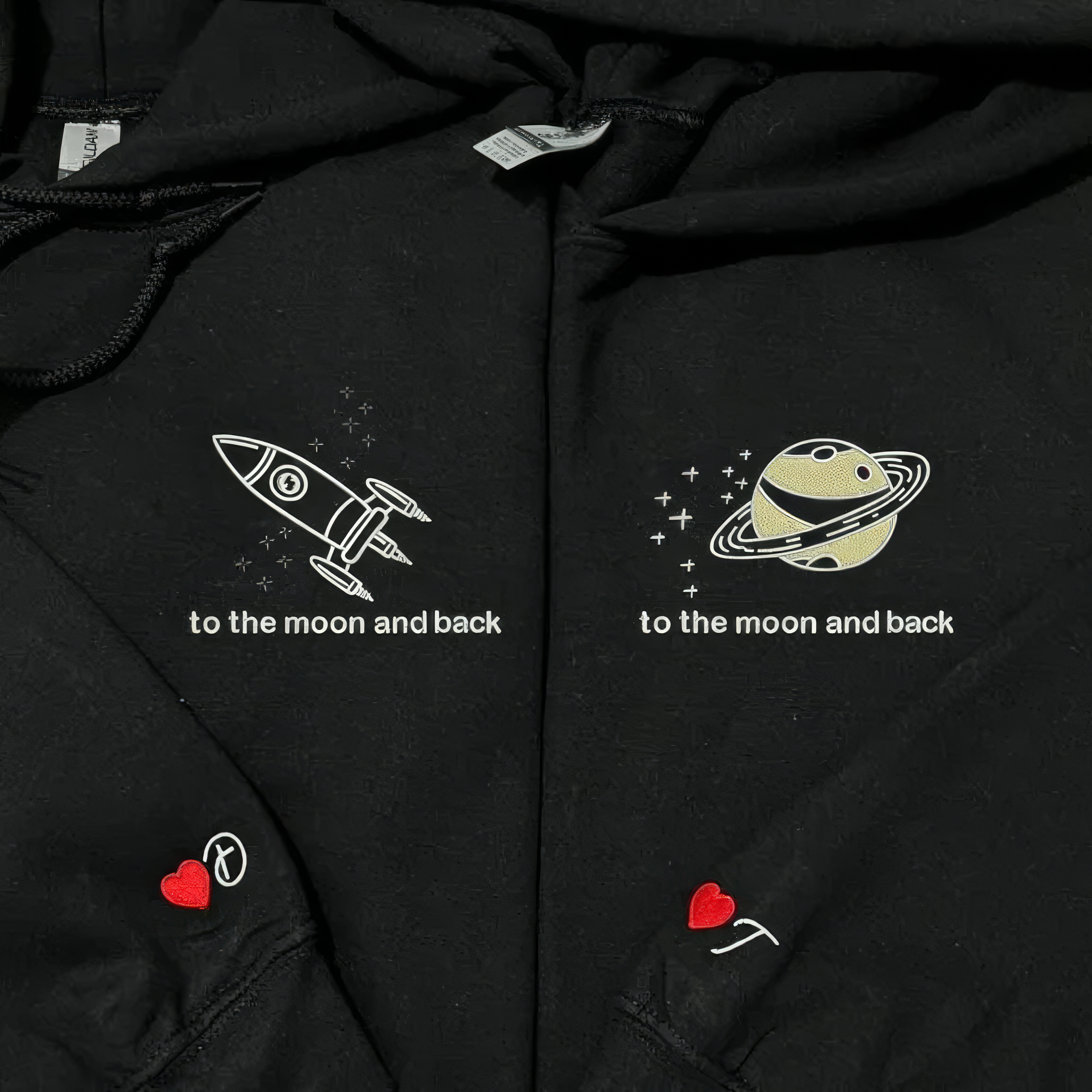 Matching Couple Hoodies - Custom Embroidered Hoodies To The Moon & Back Sweatshirts for Couples