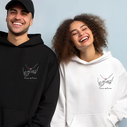 Matching Couple Hoodies - Pinky Promise Custom Embroidered custom couple hoodies