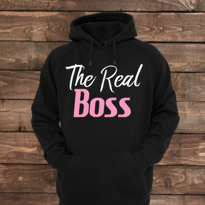 Matching Couple Hoodies - The Boss & The Real Boss Custom Embroidered customizable hoodies for couples