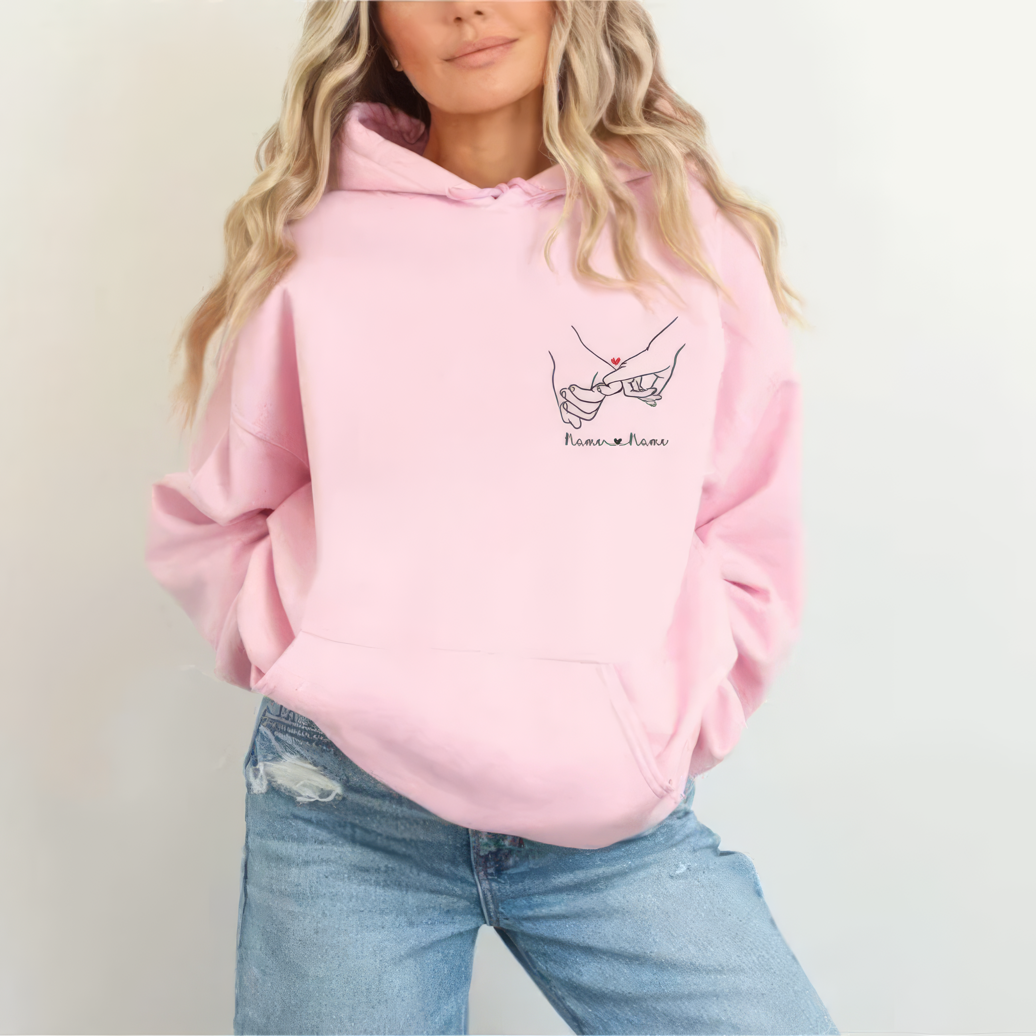 Matching Couple Hoodies - Pinky Promise Custom Embroidered Couples Matching Hoodies