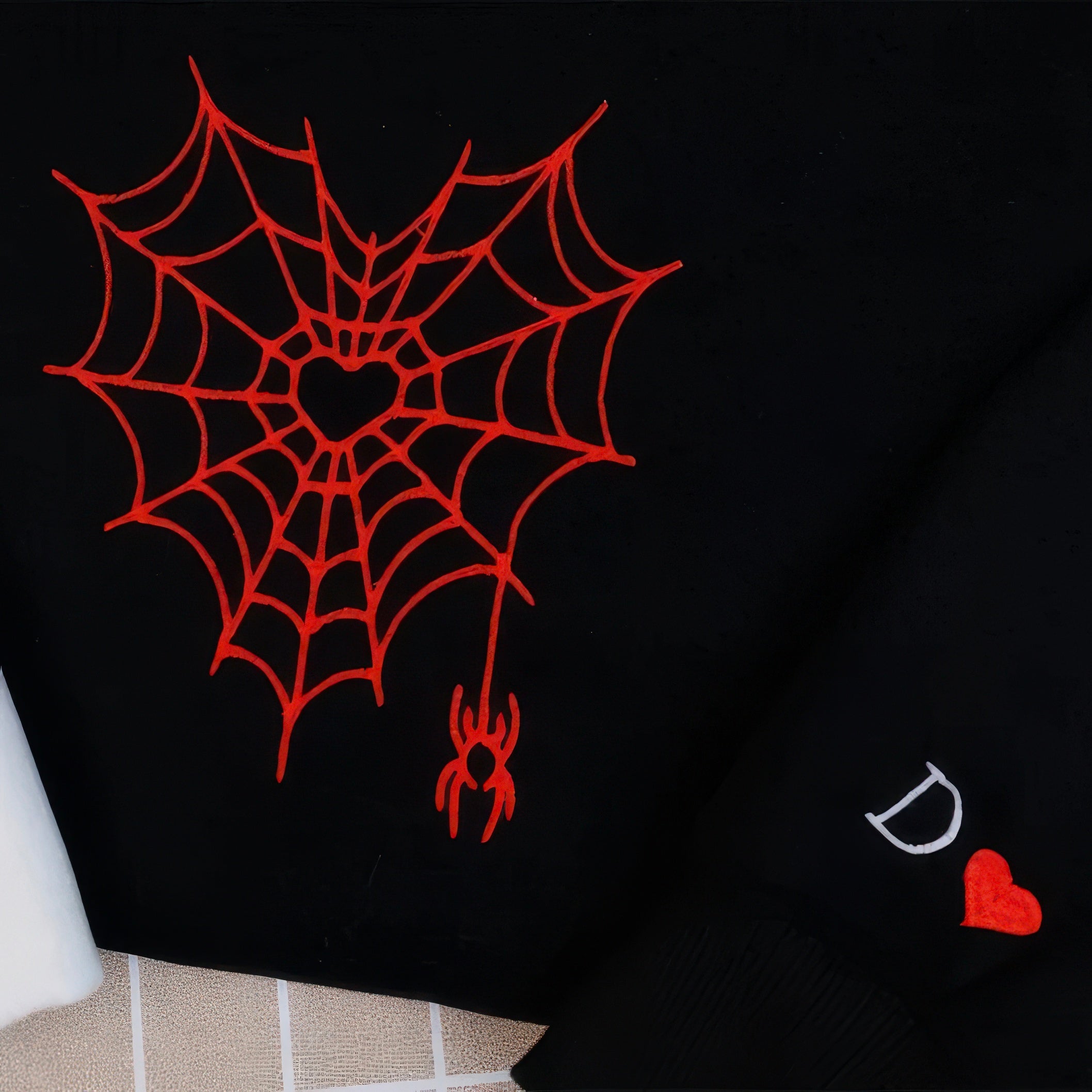 Matching Couple Hoodies - Custom Embroidered Spider Web Sweatshirts Unique Gift For Couples