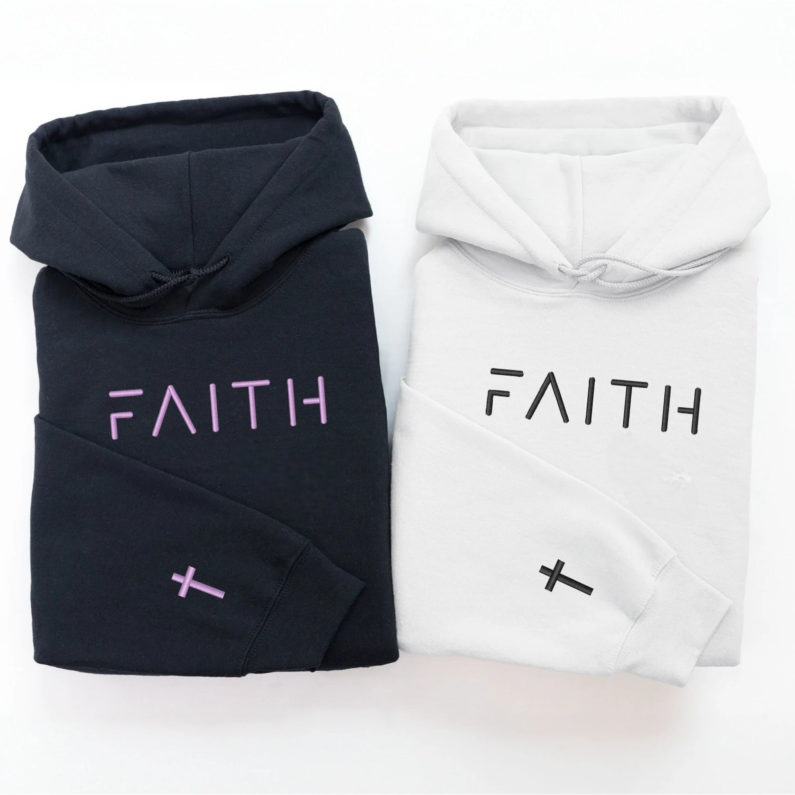 Comfortable and stylish faith-based hoodies for couples or individuals.