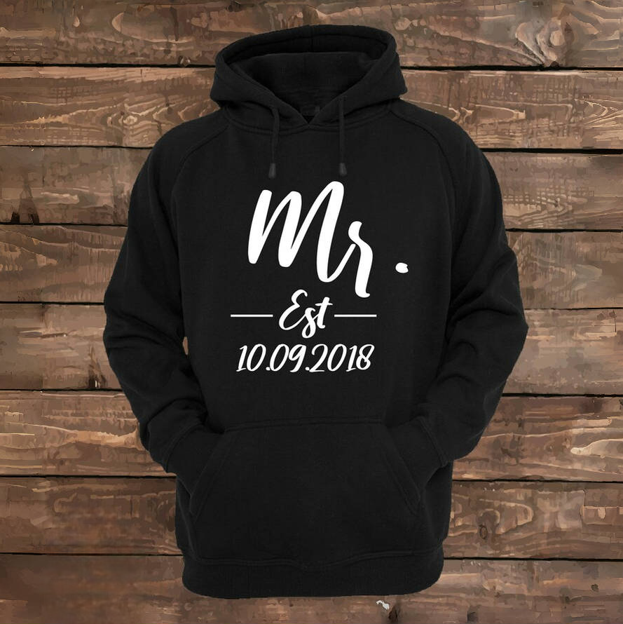 Matching Couple Hoodies - Mr. & Mrs. Custom Embroidered customizable hoodies for couples