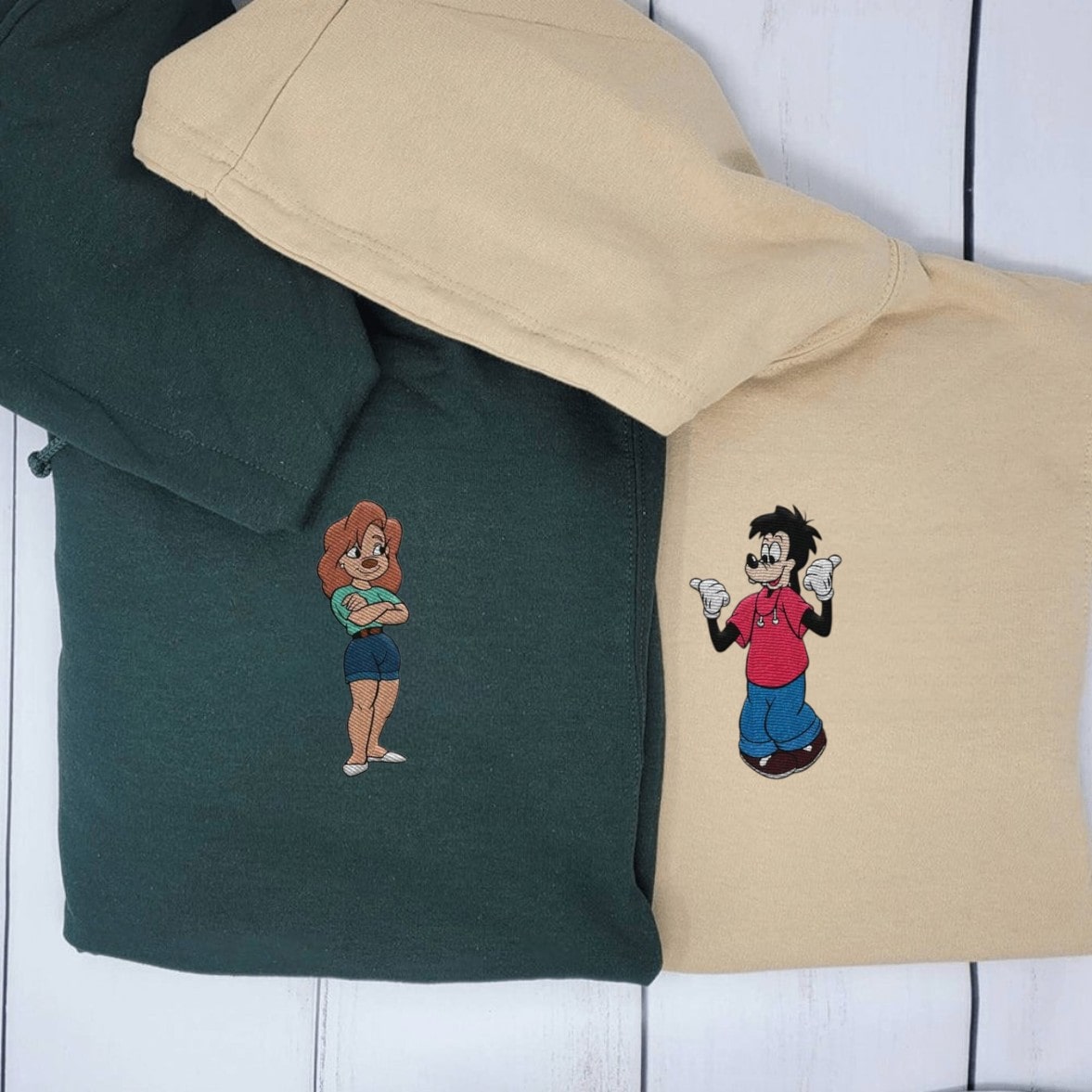 Personalized hoodies with initials and iconic cartoon characters