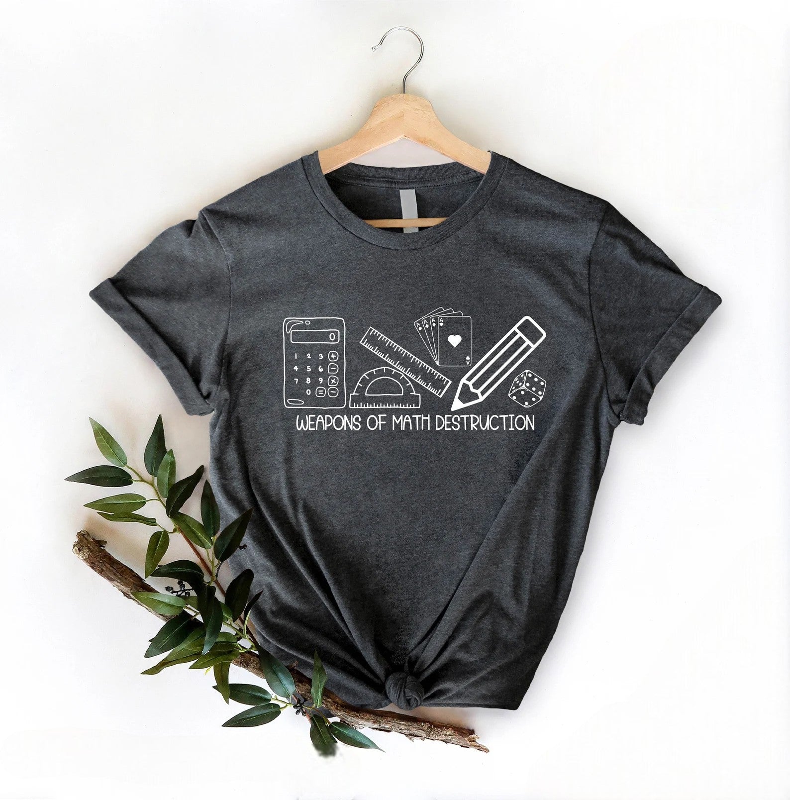 Dark heather Weapons of Math Destruction t-shirt for math lovers