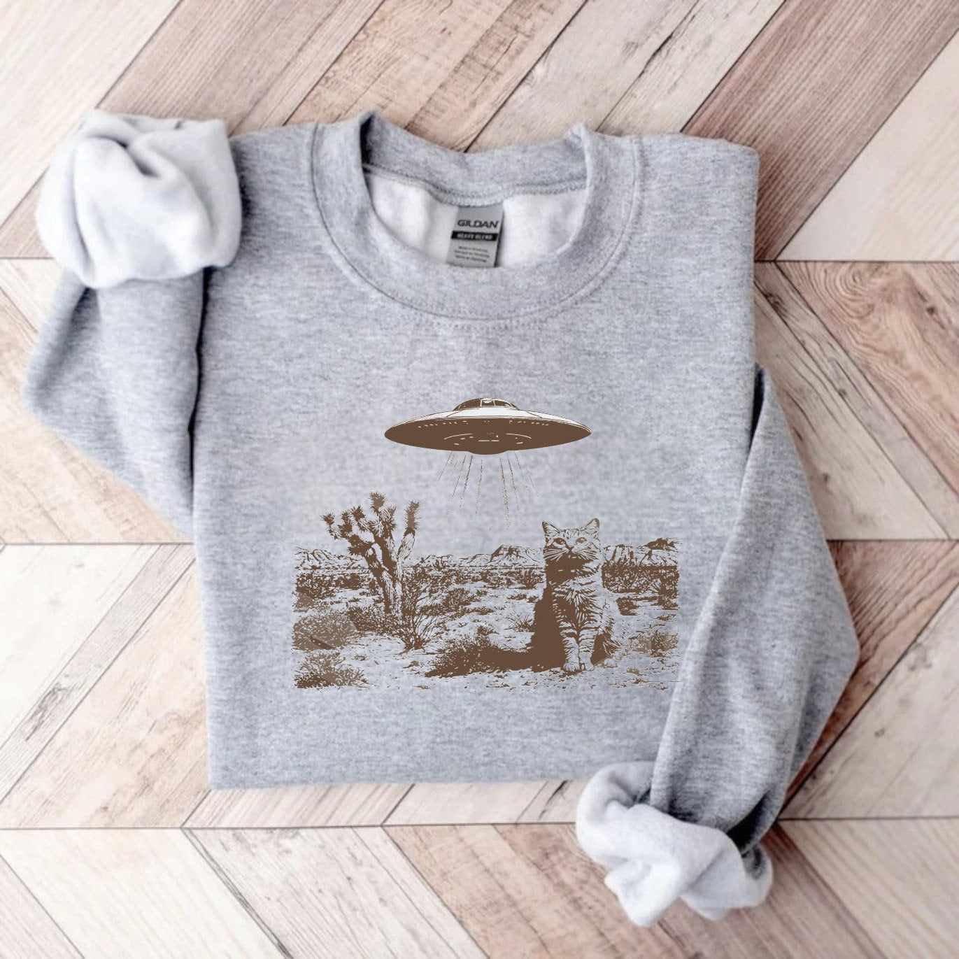 "Alien Cat" sweatshirt with a fun extraterrestrial design