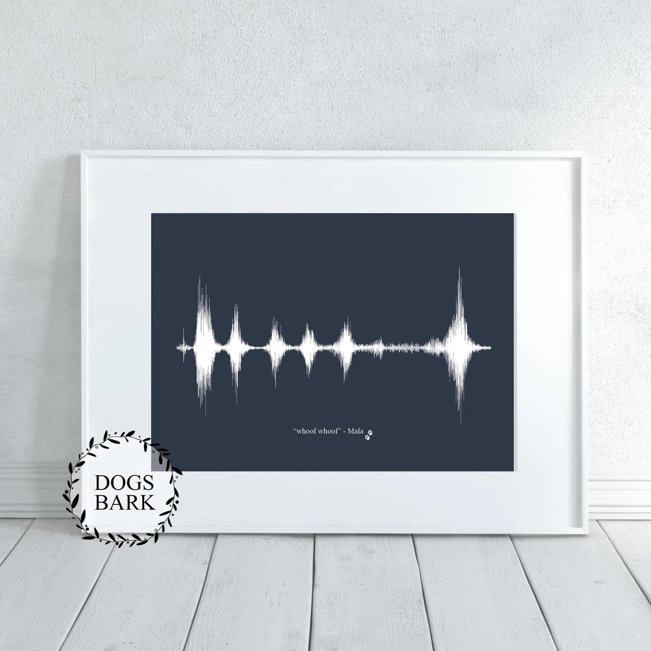 Unique dog bark sound wave wall art for dog lovers and pet owners
