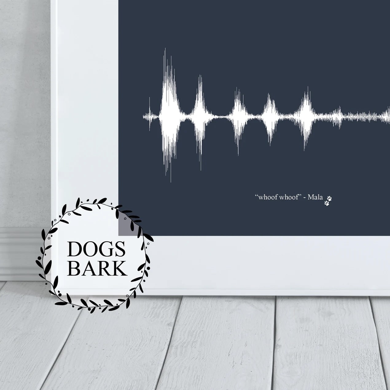 Personalized dog bark sound wave wall art, perfect dog lover gift or pet memorial
