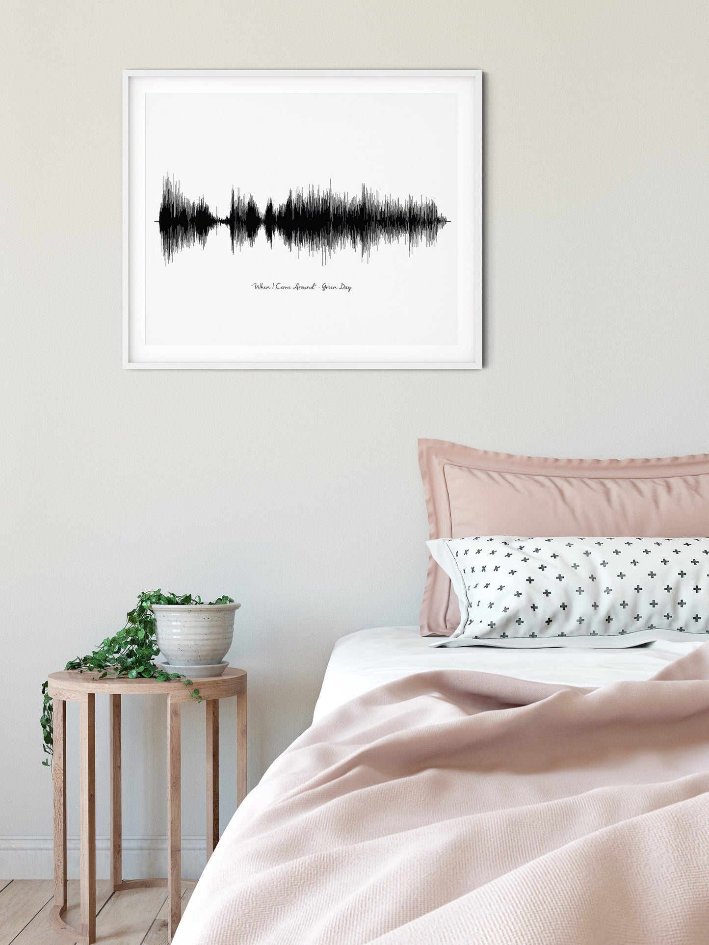 Unique black and white sound wave art, custom design for weddings and music lovers
