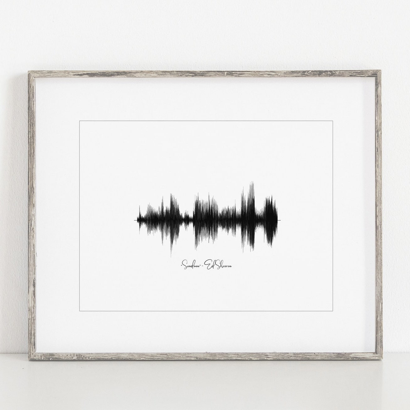 Custom song sound wave wall art featuring a minimalist black and white design, perfect for weddings or anniversaries

