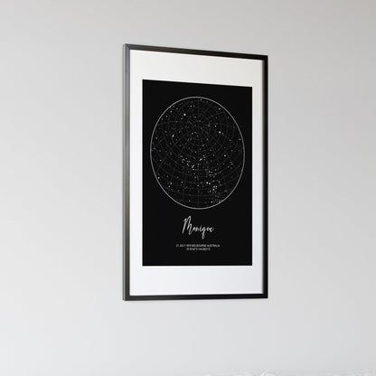 Custom Star Map Print – Personalized Night Sky with Location and Date