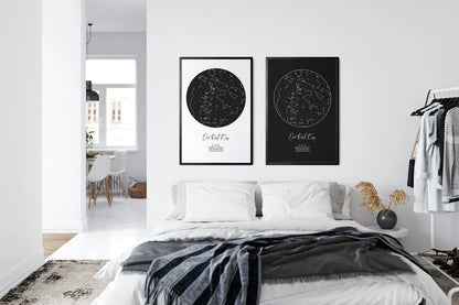 Personalized star map wall art with customizable title, perfect for special moments
