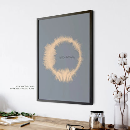 Personalized circular sound wave wall art with custom song, modern home decor
