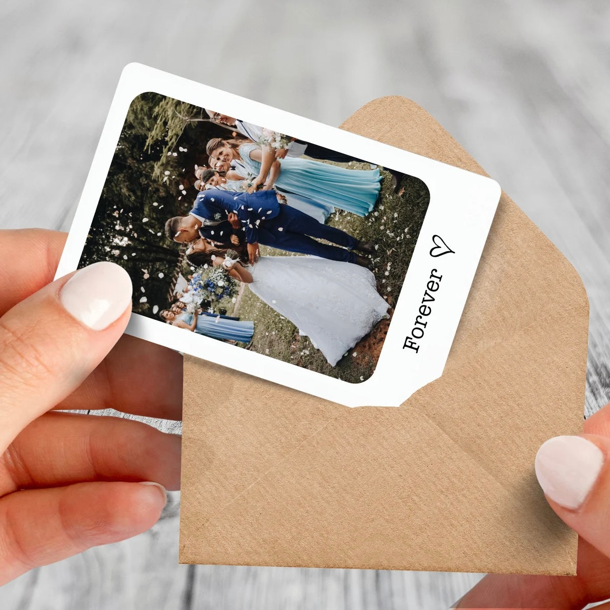 Personalized Custom Metal Wallet Card with Photo and Text