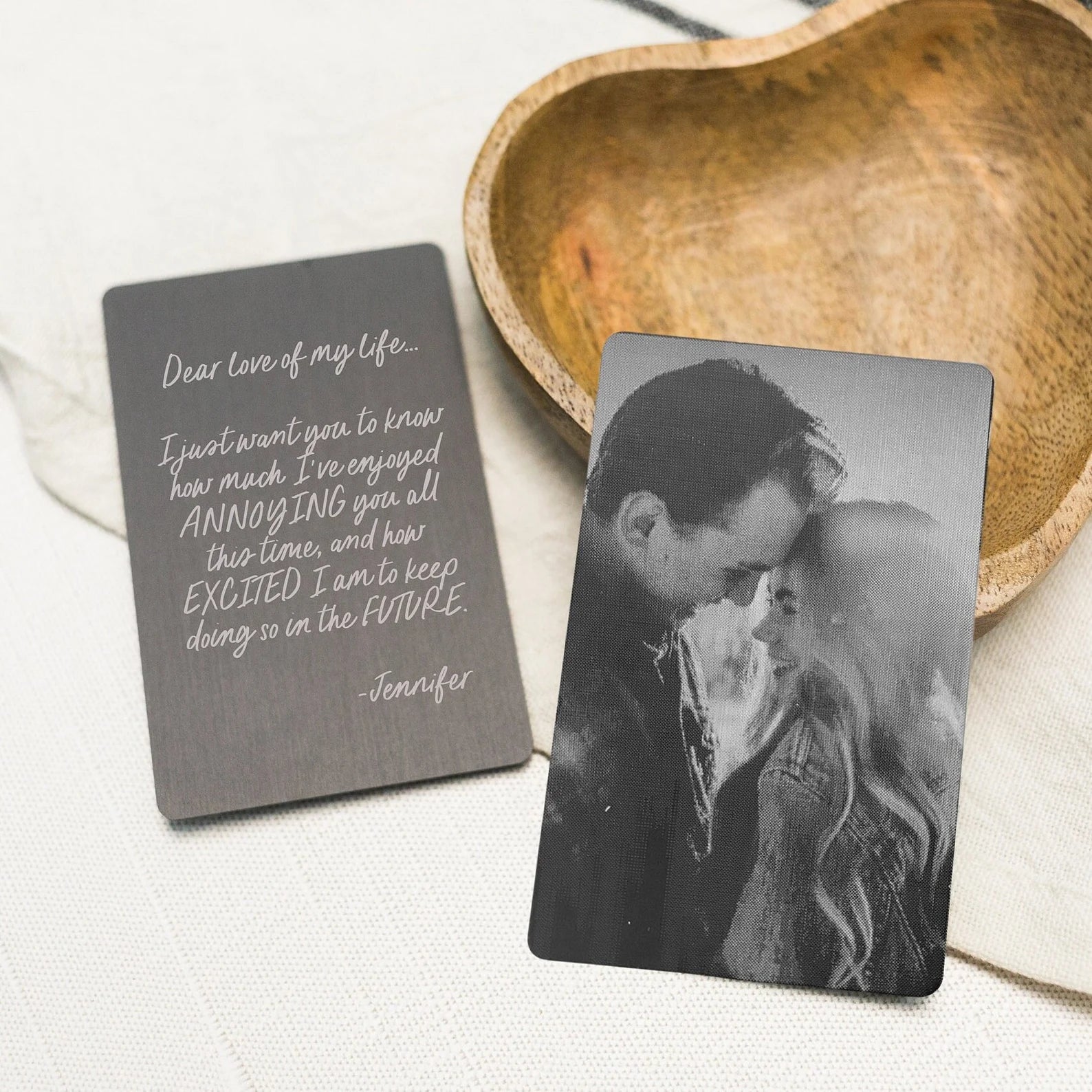 Custom Engraved Photo Card Holder for Special Occasions